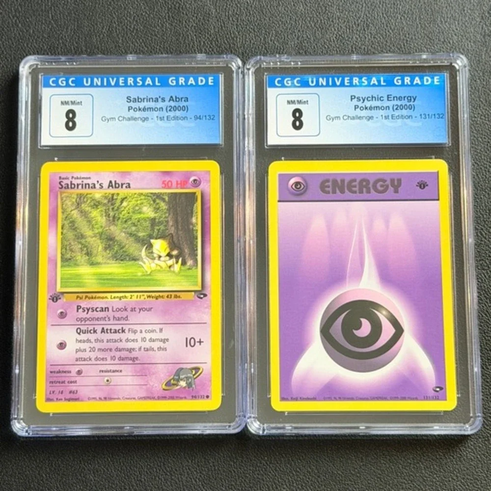 Sabrina's Abra 1st Ed 94/132 Psychic Energy CGC 8 TCG Pokemon Gym Challenge 2000